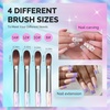 image:imageMelodySusie 4Pcs Nail Art Clean Up BrushesFlatOvalAngledCarved Gel Nail BrushesFor Nail Art Design Painting DIY and Cleaning Polish Mistake on the Cuticles Or Gel ApplicationOval