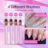 image:imageMelodySusie 4Piece Acrylic Nail Brush Set  Sizes 8121416 for Acrylic Application Powder Extension amp 3D Nail CarvingRose gold