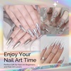 image:imageMelodySusie 4Piece Acrylic Nail Brush Set  Sizes 8121416 for Acrylic Application Powder Extension amp 3D Nail CarvingSilver
