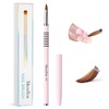 image:imageMelodySusie 5Pcs Nail Art Liner Brushes with Nail Brush Holder Professional Gel Polish Painting Art Design Pen for Thin Long Lines Tiny Details Fine Drawing Delicate Coloring Sizes 5791120mmPink