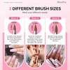 image:imageMelodySusie 5Pcs Nail Art Liner Brushes with Nail Brush Holder Professional Gel Polish Painting Art Design Pen for Thin Long Lines Tiny Details Fine Drawing Delicate Coloring Sizes 5791120mmPink