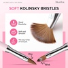 image:imageMelodySusie 5Pcs Nail Art Liner Brushes with Nail Brush Holder Professional Gel Polish Painting Art Design Pen for Thin Long Lines Tiny Details Fine Drawing Delicate Coloring Sizes 5791120mmPink