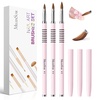 image:imageMelodySusie 5Pcs Nail Art Liner Brushes with Nail Brush Holder Professional Gel Polish Painting Art Design Pen for Thin Long Lines Tiny Details Fine Drawing Delicate Coloring Sizes 5791120mmPink