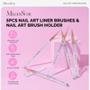 image:imageMelodySusie 5Pcs Nail Art Liner Brushes with Nail Brush Holder Professional Gel Polish Painting Art Design Pen for Thin Long Lines Tiny Details Fine Drawing Delicate Coloring Sizes 5791120mmOmbrtransparent