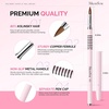 image:imageMelodySusie 5Pcs Nail Art Liner Brushes with Nail Brush Holder Professional Gel Polish Painting Art Design Pen for Thin Long Lines Tiny Details Fine Drawing Delicate Coloring Sizes 5791120mmPink