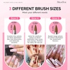 image:imageMelodySusie 5Pcs Nail Art Liner Brushes with Nail Brush Holder Professional Gel Polish Painting Art Design Pen for Thin Long Lines Tiny Details Fine Drawing Delicate Coloring Sizes 5791120mmPink