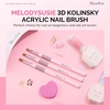 image:imageMelodySusie 5Pcs Nail Art Liner Brushes with Nail Brush Holder Professional Gel Polish Painting Art Design Pen for Thin Long Lines Tiny Details Fine Drawing Delicate Coloring Sizes 5791120mmPink