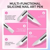 image:imageMelodySusie 5Pcs Nail Art Sculpture Pen Brushes for Resin Nail Art Tools for Design Nail Foil Carving Drawing Effect Shaping Drawing Nail Tools for Home Salon ManicureMulticolor D