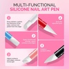 image:imageMelodySusie 5Pcs Nail Art Sculpture Pen Brushes for Resin Nail Art Tools for Design Nail Foil Carving Drawing Effect Shaping Drawing Nail Tools for Home Salon ManicureRed  White  Pink  Blue  Black