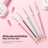 image:imageMelodySusie 5Pcs Nail Art Sculpture Pen Brushes for Resin Nail Art Tools for Design Nail Foil Carving Drawing Effect Shaping Drawing Nail Tools for Home Salon ManicurePink  Black  blue  White  Purple