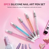 image:imageMelodySusie 5Pcs Nail Art Sculpture Pen Brushes for Resin Nail Art Tools for Design Nail Foil Carving Drawing Effect Shaping Drawing Nail Tools for Home Salon ManicureWhite  Orange  Pink  Purple  Sky Blue