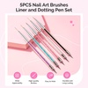 image:imageMelodySusie 5Pcs Nail Art Sculpture Pen Brushes for Resin Nail Art Tools for Design Nail Foil Carving Drawing Effect Shaping Drawing Nail Tools for Home Salon ManicurePink  Black  blue  White  Purple