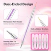 image:imageMelodySusie 5Pcs Nail Art Sculpture Pen Brushes for Resin Nail Art Tools for Design Nail Foil Carving Drawing Effect Shaping Drawing Nail Tools for Home Salon ManicurePink  Black  blue  White  Purple