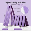 image:imageMelodySusie 6Pcs Nail Files 100180 Grit Double Sided Emery Boards Set for Acrylic Gel and Natural Nails Professional Manicure Pedicure Shaping Tools for Home Salon Care PinkPurple