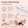 image:imageMelodySusie 6Pcs Nail Files 100180 Grit Double Sided Emery Boards Set for Acrylic Gel and Natural Nails Professional Manicure Pedicure Shaping Tools for Home Salon Care PinkMultiple Colors