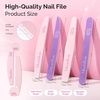 image:imageMelodySusie 6Pcs Nail Files 100180 Grit Double Sided Emery Boards Set for Acrylic Gel and Natural Nails Professional Manicure Pedicure Shaping Tools for Home Salon Care PinkPink  Purple