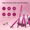 image:imageMelodySusie 6pcs Nail Art Brushes Set Professional Pen Nail Gel Brush Nail Extension and Builder Brush Liner Brush 3 Sizes Fashion Design for Home DIY Salon Use BlackPlum