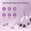 image:imageMelodySusie 6pcs Nail Art Brushes Set Professional Pen Nail Gel Brush Nail Extension and Builder Brush Liner Brush 3 Sizes Fashion Design for Home DIY Salon Use BlackPurple