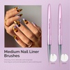 image:imageMelodySusie 6pcs Nail Art Brushes Set Professional Pen Nail Gel Brush Nail Extension and Builder Brush Liner Brush 3 Sizes Fashion Design for Home DIY Salon Use BlackPurple