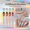 image:imageMelodySusie 6pcs Nail Art Brushes Set Professional Pen Nail Gel Brush Nail Extension and Builder Brush Liner Brush 3 Sizes Fashion Design for Home DIY Salon Use BlackSilver