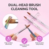 image:imageMelodySusie Acrylic Nail Brush Set Size 81014 Transparent Nail Brushes with Cleaner Tool and Brush Holder for Acrylic Powder Nail Extension and 3D Nail Carving Home DIY Salon
