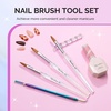 image:imageMelodySusie Acrylic Nail Brush Set Size 81014 Transparent Nail Brushes with Cleaner Tool and Brush Holder for Acrylic Powder Nail Extension and 3D Nail Carving Home DIY Salon
