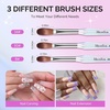 image:imageMelodySusie Acrylic Nail Brush Set Size 81014 Transparent Nail Brushes with Cleaner Tool and Brush Holder for Acrylic Powder Nail Extension and 3D Nail Carving Home DIY Salon