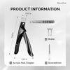 image:imageMelodySusie Acrylic Nail Clippers Nail Clippers Cutters for Acrylic Nails Fake Nail Tips Adjustable Stainless Nail Trimmer Manicure Tool for Salon Home Nail Art PlumBlack