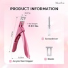 image:imageMelodySusie Acrylic Nail Clippers Nail Clippers Cutters for Acrylic Nails Fake Nail Tips Adjustable Stainless Nail Trimmer Manicure Tool for Salon Home Nail Art PlumDark Pink