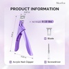 image:imageMelodySusie Acrylic Nail Clippers Nail Clippers Cutters for Acrylic Nails Fake Nail Tips Adjustable Stainless Nail Trimmer Manicure Tool for Salon Home Nail Art PlumPurple