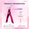 image:imageMelodySusie Acrylic Nail Clippers Nail Clippers Cutters for Acrylic Nails Fake Nail Tips Adjustable Stainless Nail Trimmer Manicure Tool for Salon Home Nail Art PlumPlum