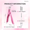 image:imageMelodySusie Acrylic Nail Clippers with 15pcs Magnet Sizers Professional Nail Clippers Cutters for Long Acrylic Gel Nails Tips Adjustable Stainless Nail Trimmer Manicure Tool for Salon Home PinkPink  Rainbow
