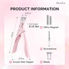 image:imageMelodySusie Acrylic Nail Clippers with 15pcs Magnet Sizers Professional Nail Clippers Cutters for Long Acrylic Gel Nails Tips Adjustable Stainless Nail Trimmer Manicure Tool for Salon Home PinkPale Pink
