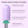 image:imageMelodySusie Ceramic Nail Drill Bit 332 Smooth Round Top Large Barrel Bits Suitable for Manicure Pedicure Cuticle Gel Polishing Beginners Bits Pink Series BitS MediumPurple