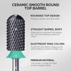 image:imageMelodySusie Ceramic Nail Drill Bit 332 Smooth Round Top Large Barrel Bits Suitable for Manicure Pedicure Cuticle Gel Polishing Beginners Bits Pink Series BitS MediumBlack