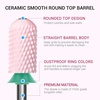 image:imageMelodySusie Ceramic Nail Drill Bit 332 Smooth Round Top Large Barrel Bits Suitable for Manicure Pedicure Cuticle Gel Polishing Beginners Bits Pink Series BitS MediumPink