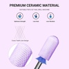 image:imageMelodySusie Ceramic Nail Drill Bit 332 Smooth Round Top Large Barrel Bits Suitable for Manicure Pedicure Cuticle Gel Polishing Beginners Bits Pink Series BitS MediumPurple