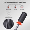 image:imageMelodySusie Ceramic Nail Drill Bit 332 Smooth Round Top Large Barrel Bits Suitable for Manicure Pedicure Cuticle Gel Polishing Beginners Bits Pink Series BitS MediumBlack