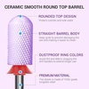 image:imageMelodySusie Ceramic Nail Drill Bit 332 Smooth Round Top Large Barrel Bits Suitable for Manicure Pedicure Cuticle Gel Polishing Beginners Bits Pink Series BitS MediumPurple
