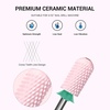 image:imageMelodySusie Ceramic Nail Drill Bit 332 Smooth Round Top Large Barrel Bits Suitable for Manicure Pedicure Cuticle Gel Polishing Beginners Bits Pink Series BitS MediumPink