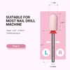 image:imageMelodySusie Ceramic Nail Drill Bit 332 Smooth Round Top Large Barrel Bits Suitable for Manicure Pedicure Cuticle Gel Polishing Beginners Bits Pink Series BitS MediumPink