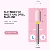 image:imageMelodySusie Ceramic Nail Drill Bit 332 Smooth Round Top Large Barrel Bits Suitable for Manicure Pedicure Cuticle Gel Polishing Beginners Bits Pink Series BitS MediumPink