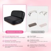 image:imageMelodySusie Foldable Nail Arm Rest for Nail Techs 5Level Adjustable Manicure Hand Rest Cushion Large PU Leather Nail Hand Pillow for Acrylic Gel Nail Art Salon Home Use WhiteBlack