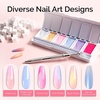 image:imageMelodySusie Gradient Painting Gel 6 Colors Spring Summer Ombre Gel Polish with 100 SpongesampMetal Grabber Set for Aura Nails French Manicure No Wipe Soak Off UV DIY Nail Art Palette Macaron PinkMacaron Pink Set