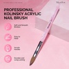 image:imageMelodySusie Kolinsky Acrylic Nail Brush 100 Pure Kolinsky Hair Professional Nail Brush for Acrylic Powder Nail Extension and 3D Nail Carving for DIY Home Salon Size 10Pink