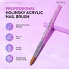 image:imageMelodySusie Kolinsky Acrylic Nail Brush 100 Pure Kolinsky Hair Professional Nail Brush for Acrylic Powder Nail Extension and 3D Nail Carving for DIY Home Salon Size 10Glitter Purple