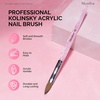 image:imageMelodySusie Kolinsky Acrylic Nail Brush 100 Pure Kolinsky Hair Professional Nail Brush for Acrylic Powder Nail Extension and 3D Nail Carving for DIY Home Salon Size 10Pink