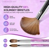 image:imageMelodySusie Kolinsky Acrylic Nail Brush 100 Pure Kolinsky Hair Professional Nail Brush for Acrylic Powder Nail Extension and 3D Nail Carving for DIY Home Salon Size 10Glitter Purple