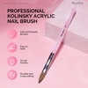 image:imageMelodySusie Kolinsky Acrylic Nail Brush 100 Pure Kolinsky Hair Professional Nail Brush for Acrylic Powder Nail Extension and 3D Nail Carving for DIY Home Salon Size 10Pink