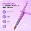 image:imageMelodySusie Kolinsky Acrylic Nail Brush 100 Pure Kolinsky Hair Professional Nail Brush for Acrylic Powder Nail Extension and 3D Nail Carving for DIY Home Salon Size 10Glitter Purple